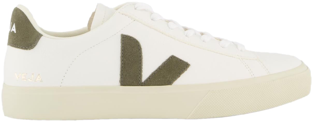 Veja Heren Campo Sneaker Leer Wit/Khaki Wit
