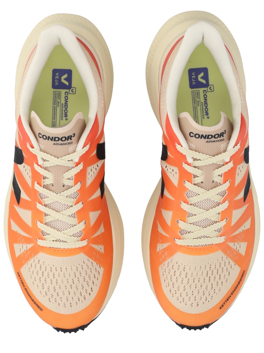 Veja Gradient Orange Sneakers with Bold Black Logo Oranje