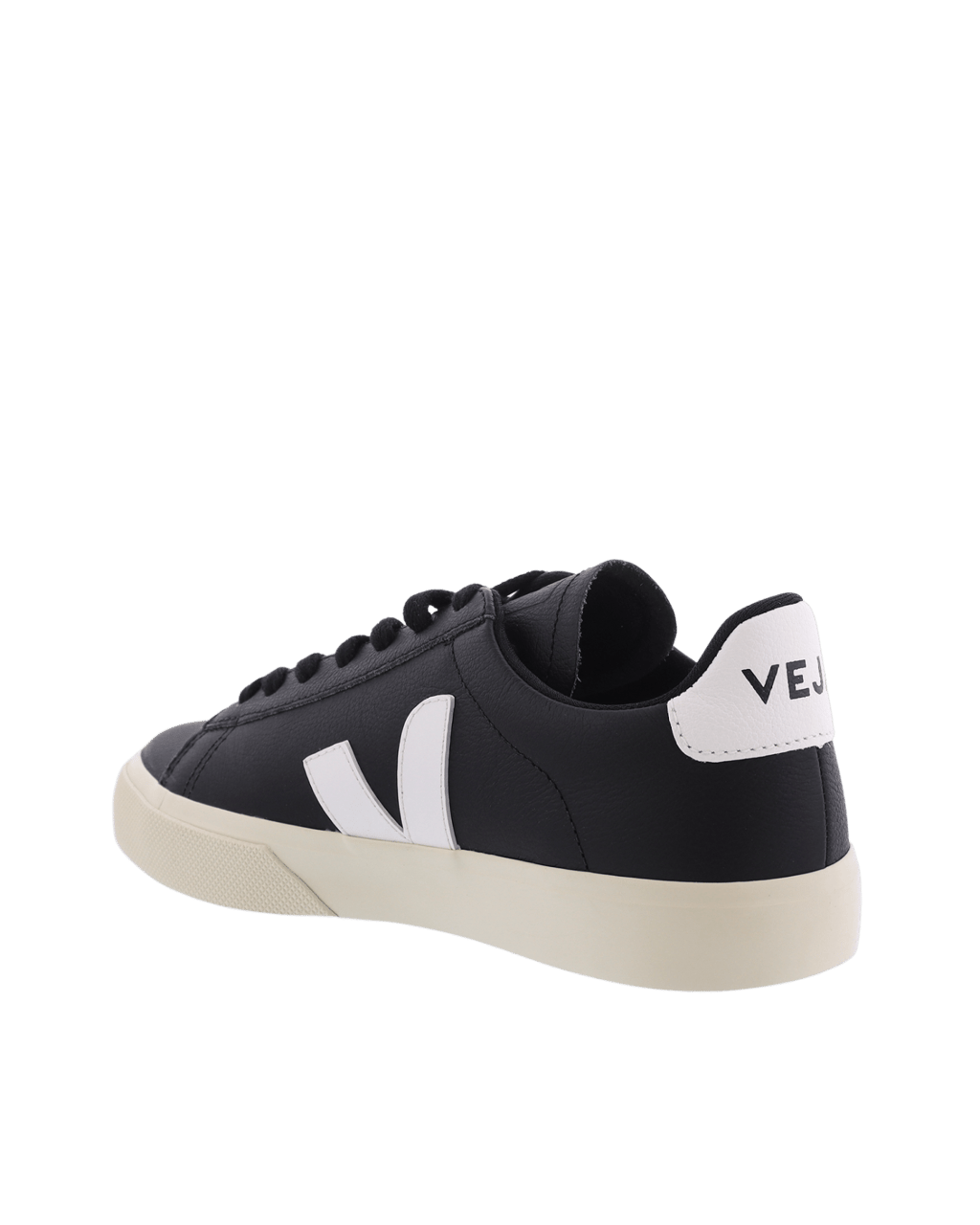 Veja Dames Campo Sneaker Leer Zwart/Wit Zwart