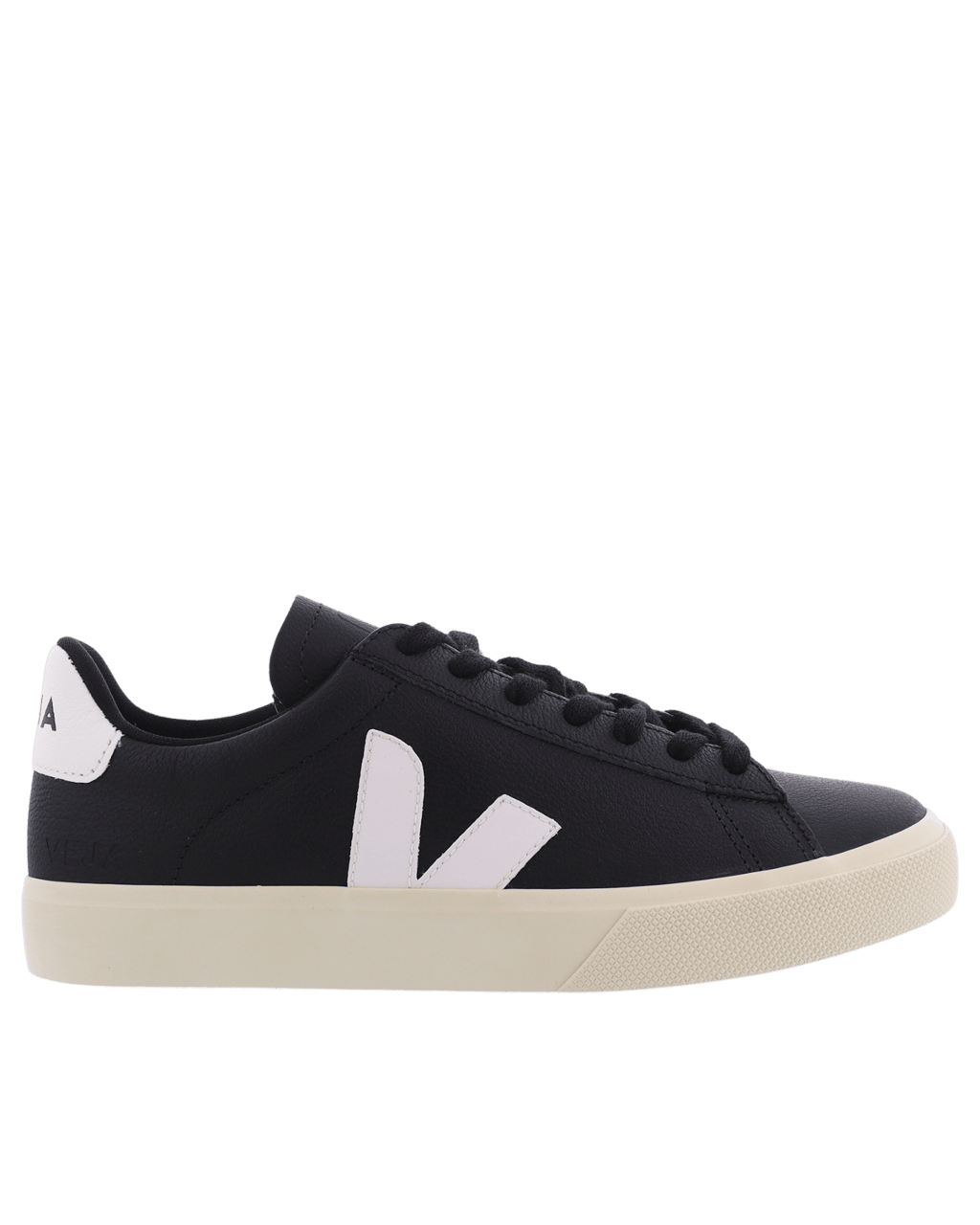 Veja Dames Campo Sneaker Leer Zwart/Wit Zwart