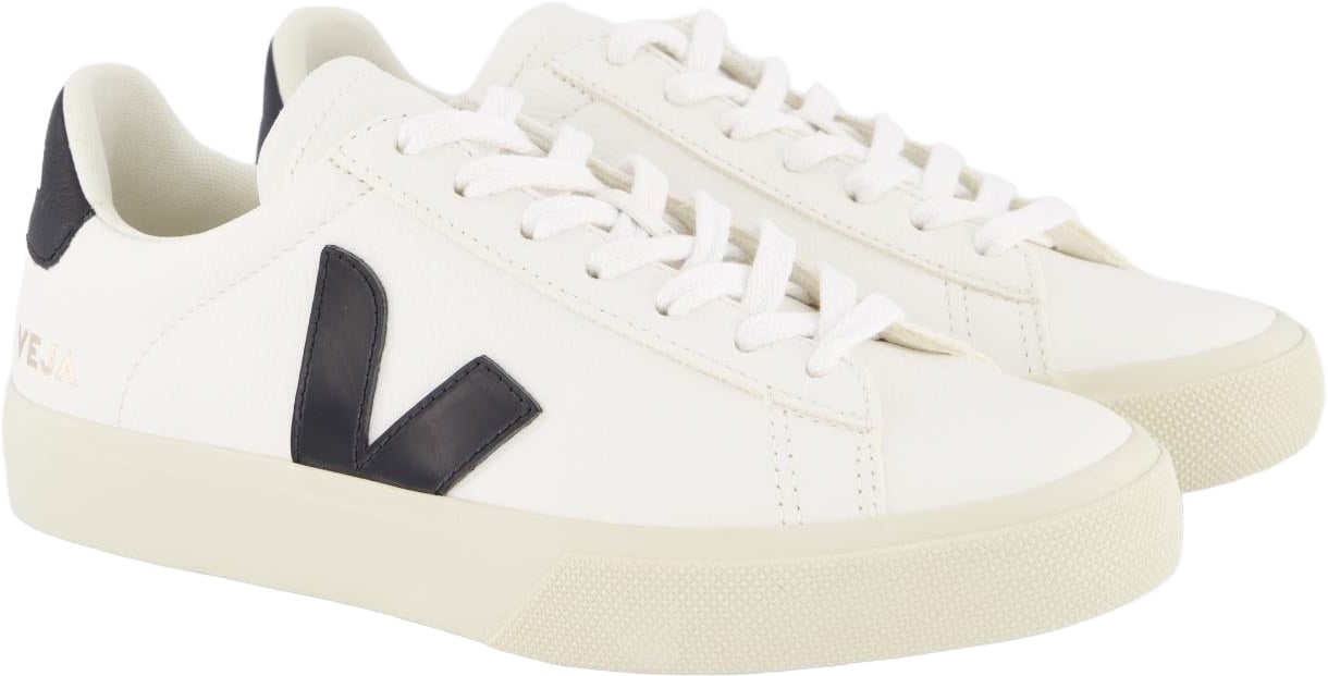 Veja Dames Campo Sneaker Leer Wit/Zwart Wit