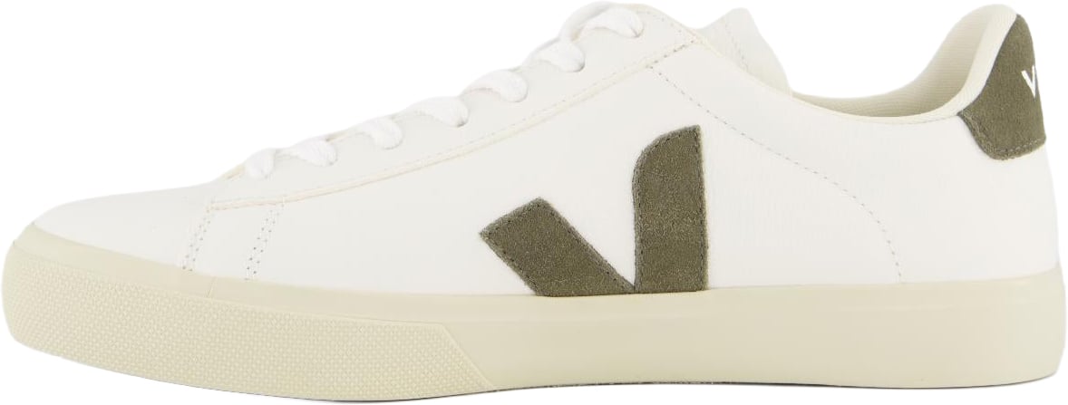 Veja Dames Campo Sneaker Leer Wit/Khaki Wit