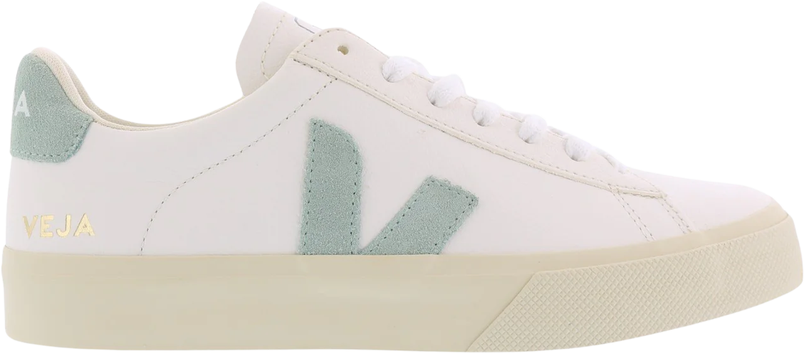 Veja Dames Campo Sneaker Leer Wit/Matcha Wit