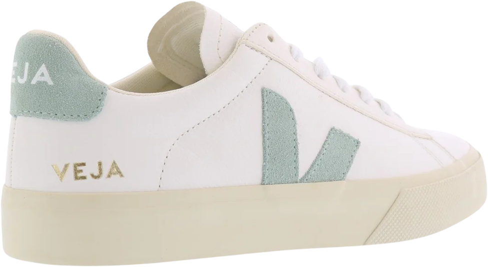 Veja Dames Campo Sneaker Leer Wit/Matcha Wit