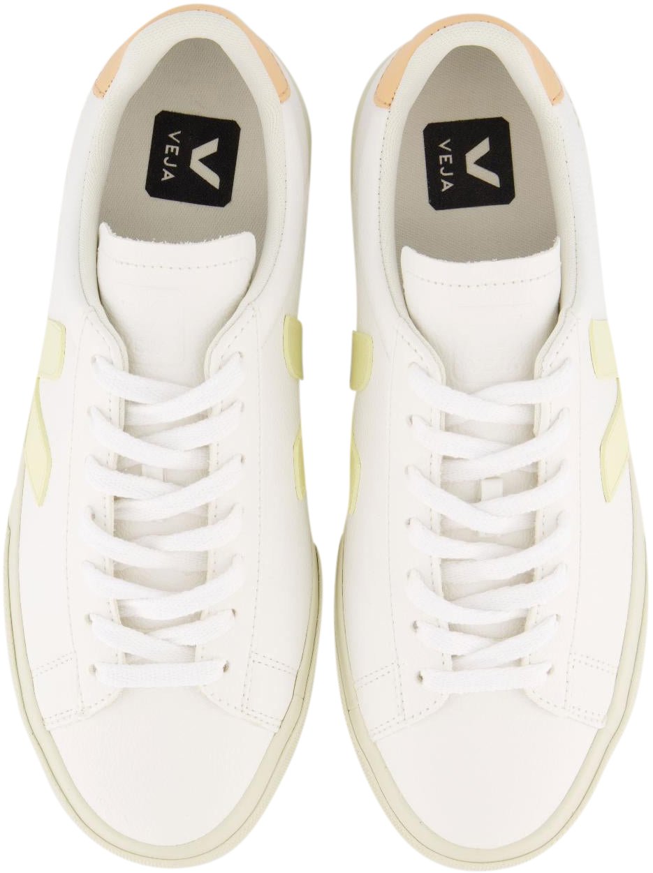 Veja Dames Campo Sneaker Leer Wit/Sunset Wit