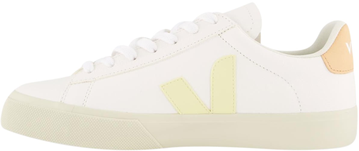 Veja Dames Campo Sneaker Leer Wit/Sunset Wit