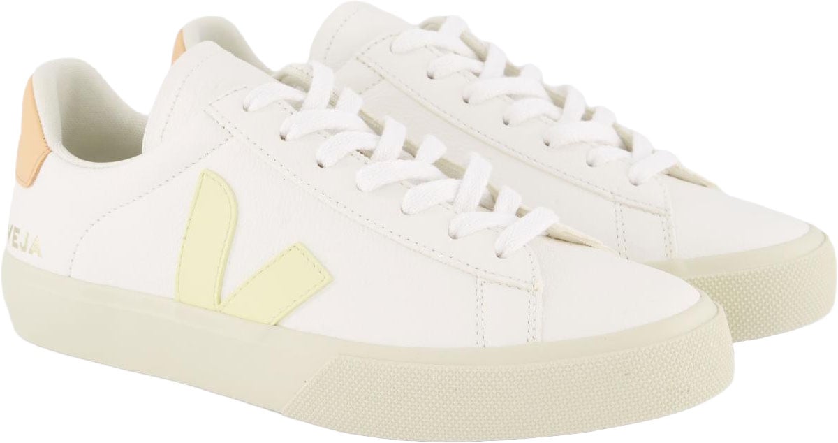 Veja Dames Campo Sneaker Leer Wit/Sunset Wit