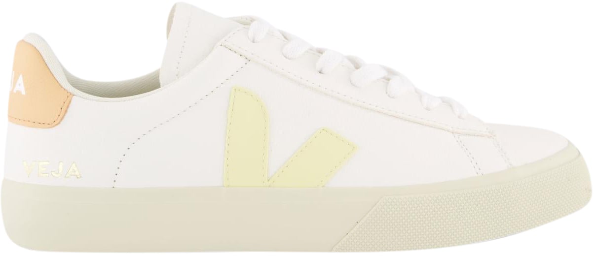 Veja Dames Campo Sneaker Leer Wit/Sunset Wit