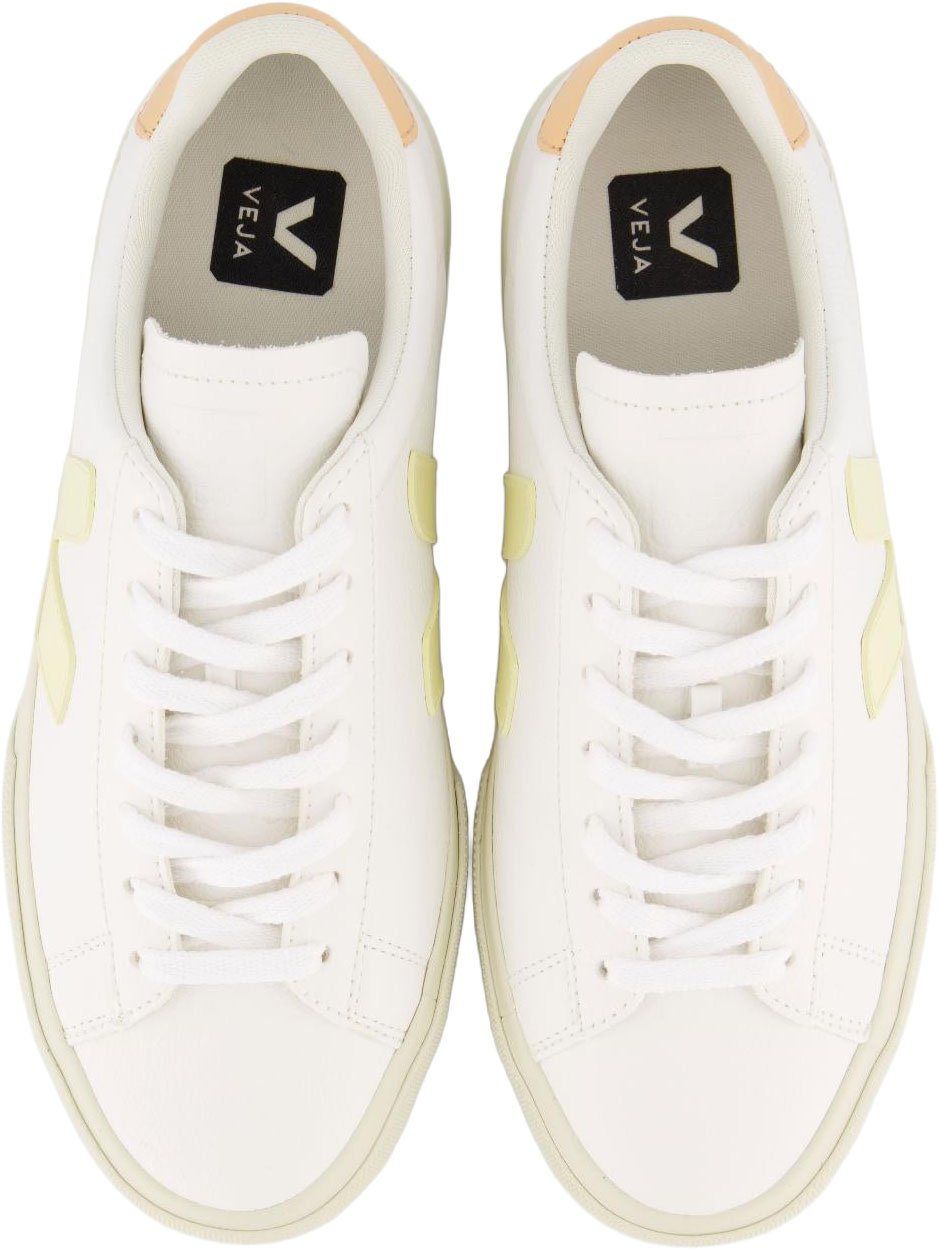 Veja Dames Campo Sneaker Leer Wit/Sunset Wit