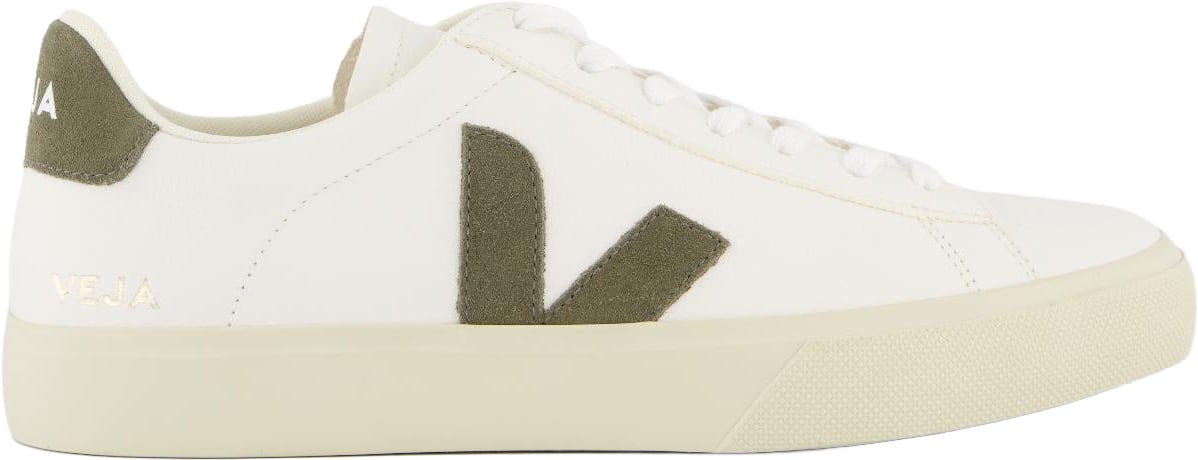 Veja Dames Campo Sneaker Leer Wit/Khaki Wit