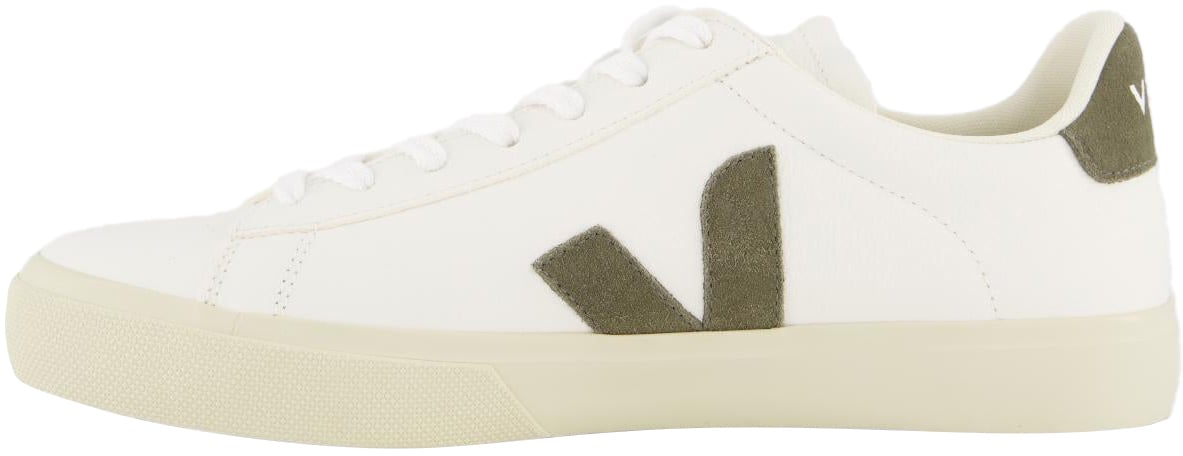 Veja Dames Campo Sneaker Leer Wit/Khaki Wit