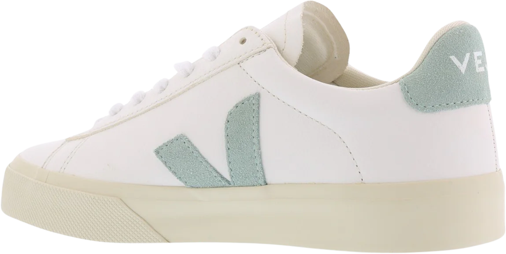 Veja Dames Campo Sneaker Leer Wit/Matcha Wit