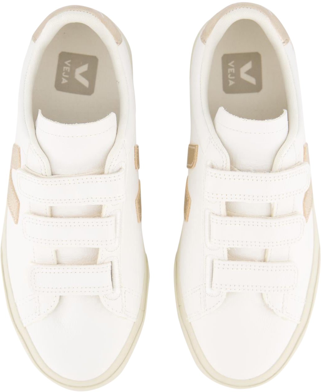 Veja Dames Recife Sneaker Leer Wit/Goud Wit
