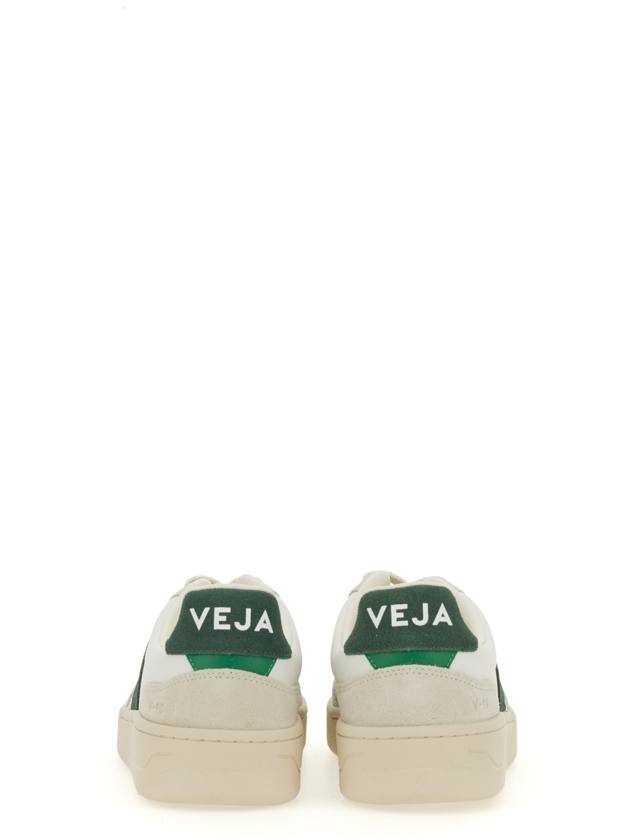 Veja White V-90 Suede Overlay Sneakers Neutraal