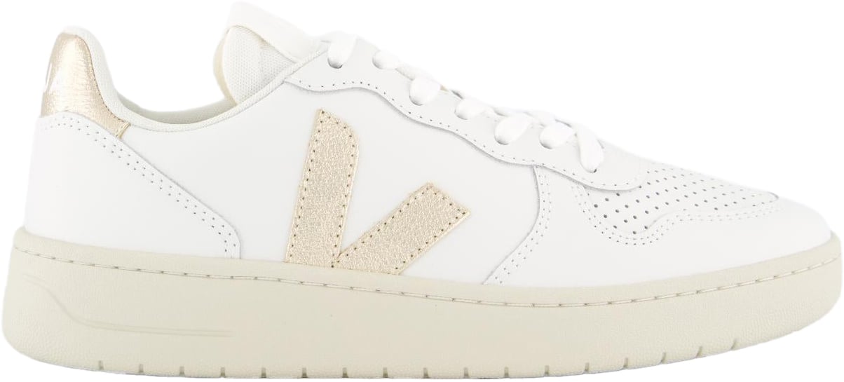 Veja Dames V-10 Prime Leather Sneaker Wit Wit