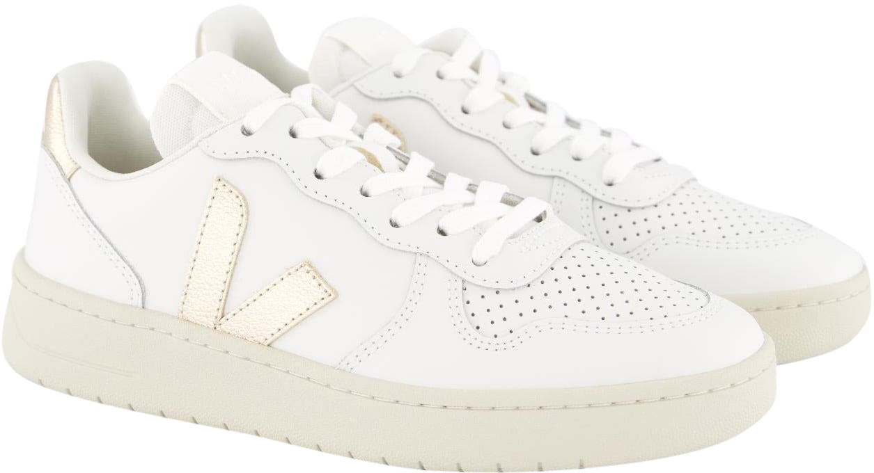 Veja Dames V-10 Prime Leather Sneaker Wit Wit