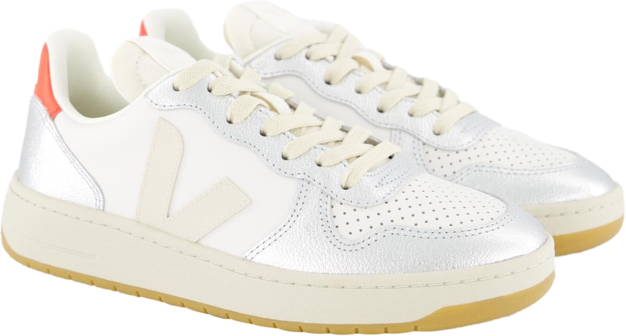 Veja Dames V-10 Prime Leather Sneaker Wit Wit