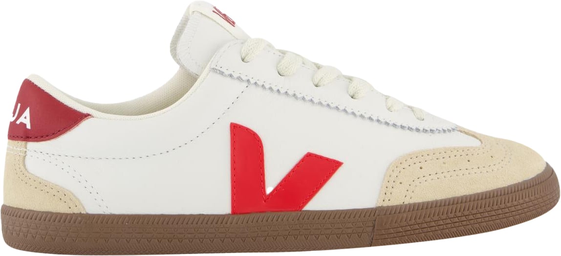 Veja Dames Volley Sneaker Wit/Rood Wit
