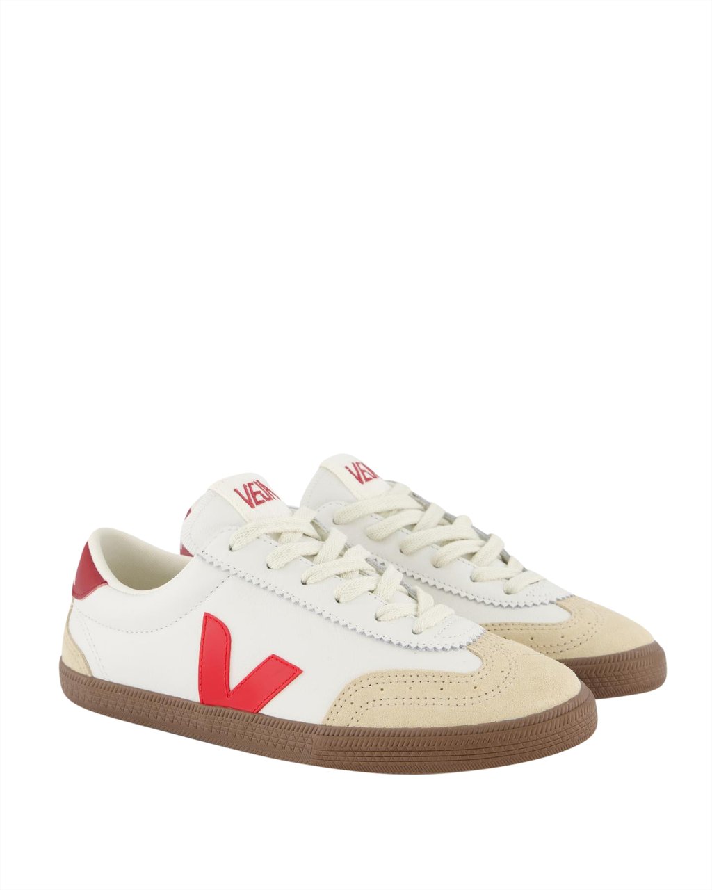 Veja Dames Volley Sneaker Wit/Rood Wit