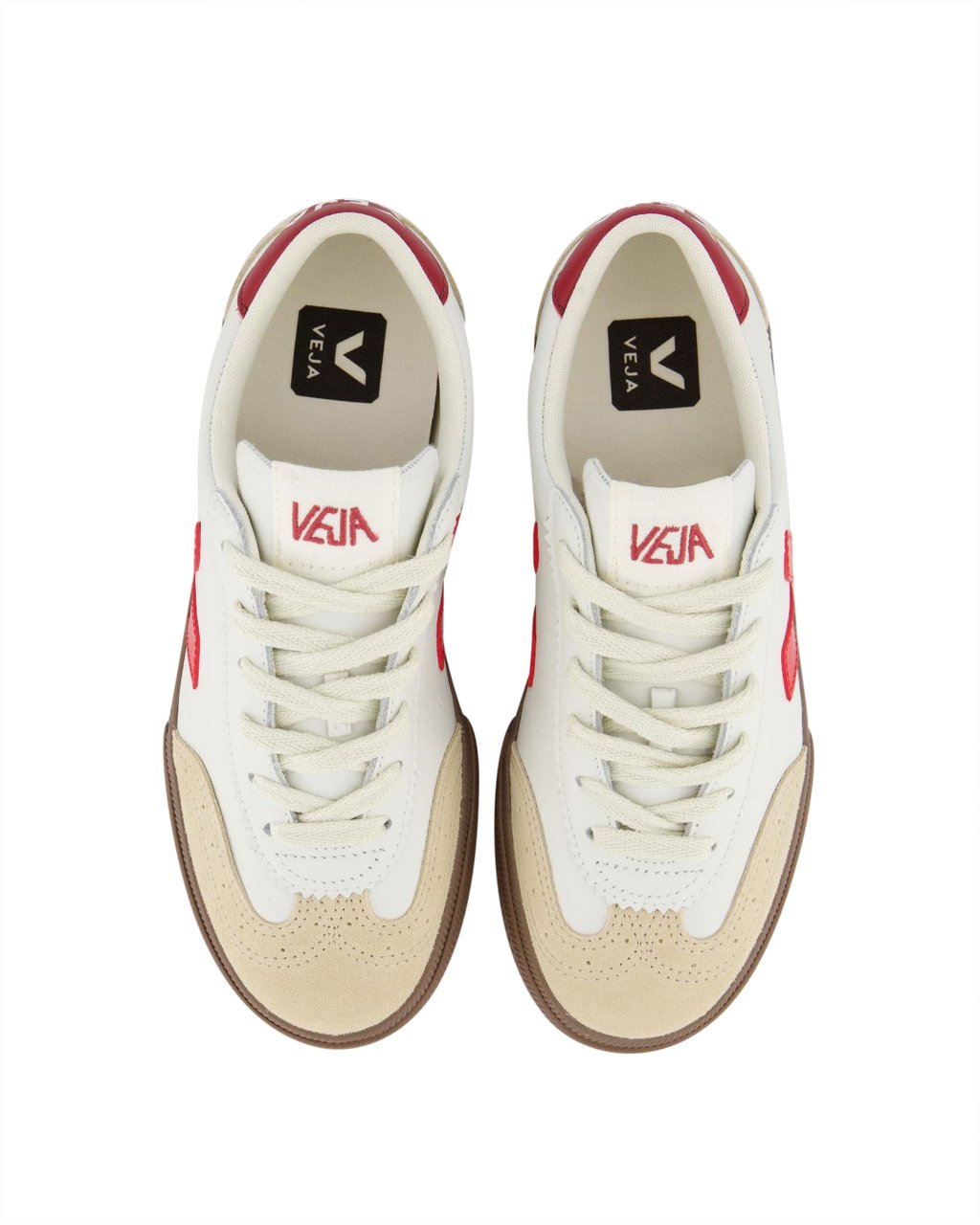 Veja Dames Volley Sneaker Wit/Rood Wit