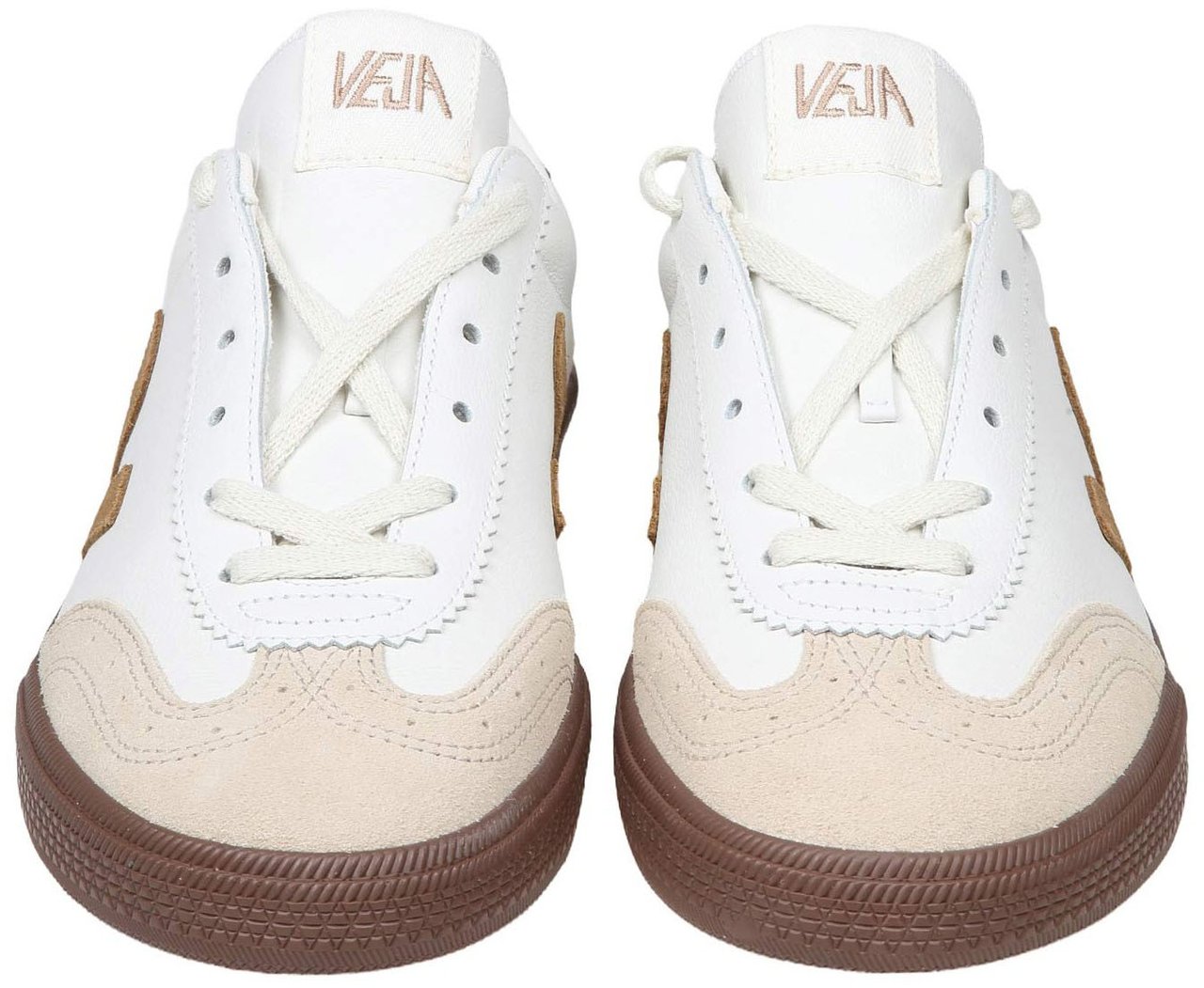 Veja Veja leather volley sneakers with suede details Wit
