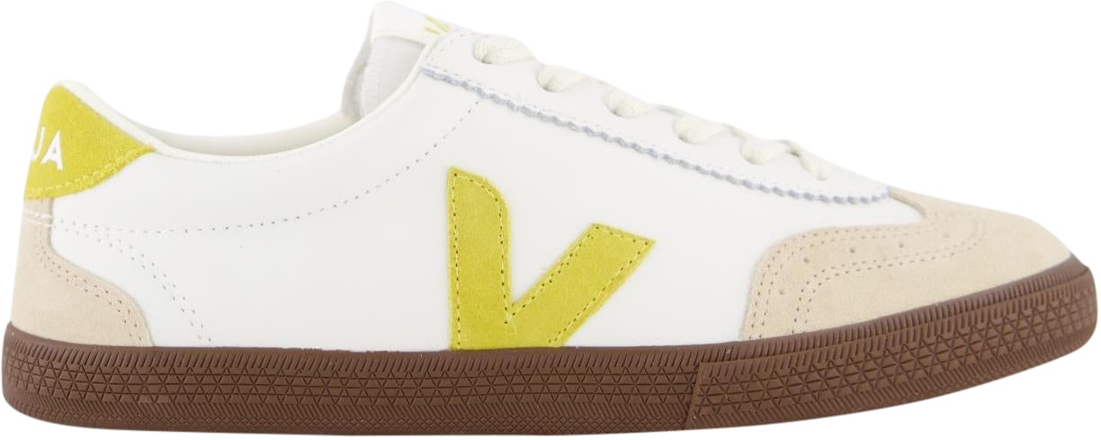 Veja Dames Volley Sneaker Wit/Geel Wit