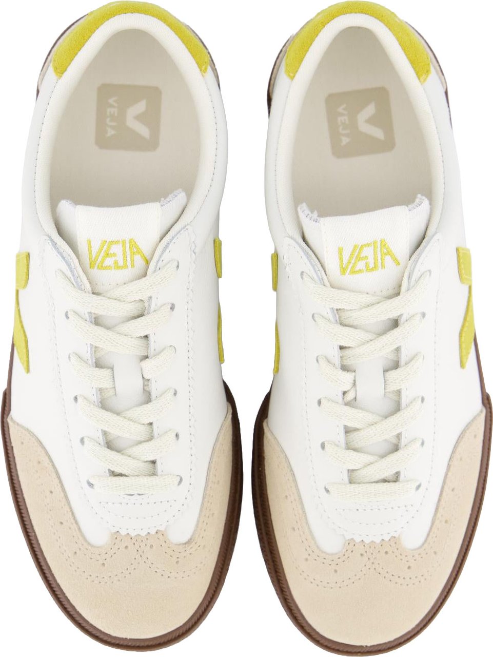 Veja Dames Volley Sneaker Wit/Geel Wit