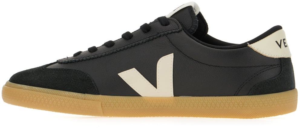 Veja Veja Black leather Volley O.T. sneakers Zwart