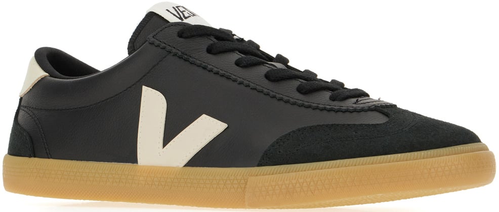 Veja Veja Black suede and fabric Volley sneakers Zwart