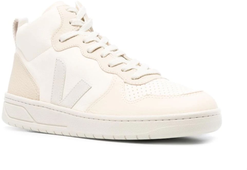 Veja V-15 Chromefree Leather Sneakers Beige