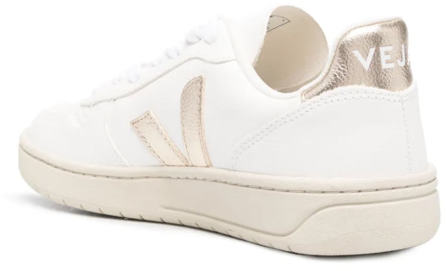 Veja V-10 Chromefree Leather Sneakers Wit