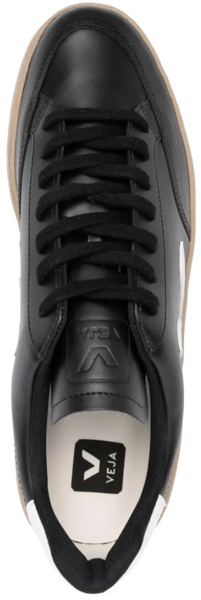 Veja V-12 Leather Sneakers Zwart