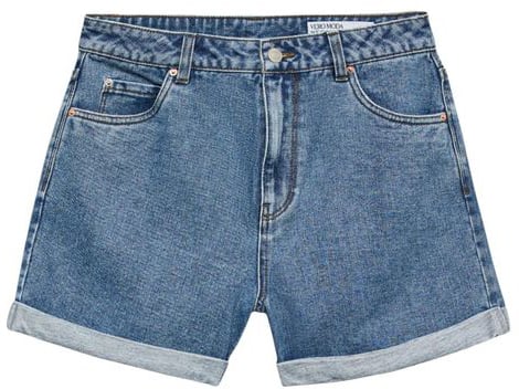 Vero Moda Light Blue Cotton Shorts Blauw