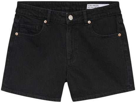 Vero Moda Black Cotton Shorts Zwart