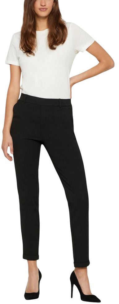 Vero Moda Black Polyester Casual Pants Zwart