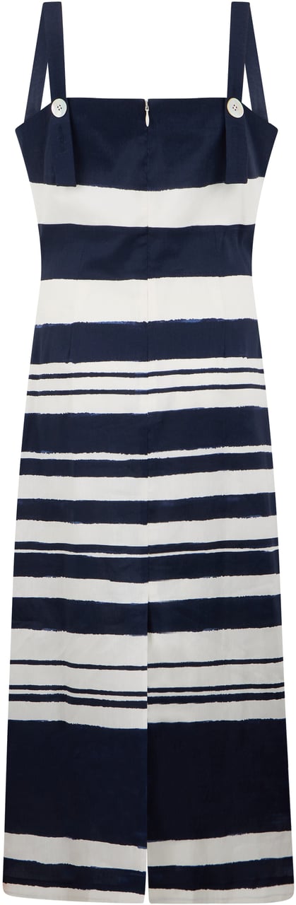 Veronica Beard Striped midi dress Zwart