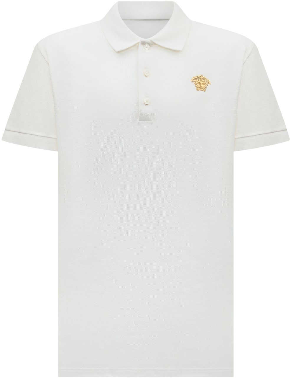 Versace Versace Kids Polo Bianca con Logo Medusa Ricamato Wit