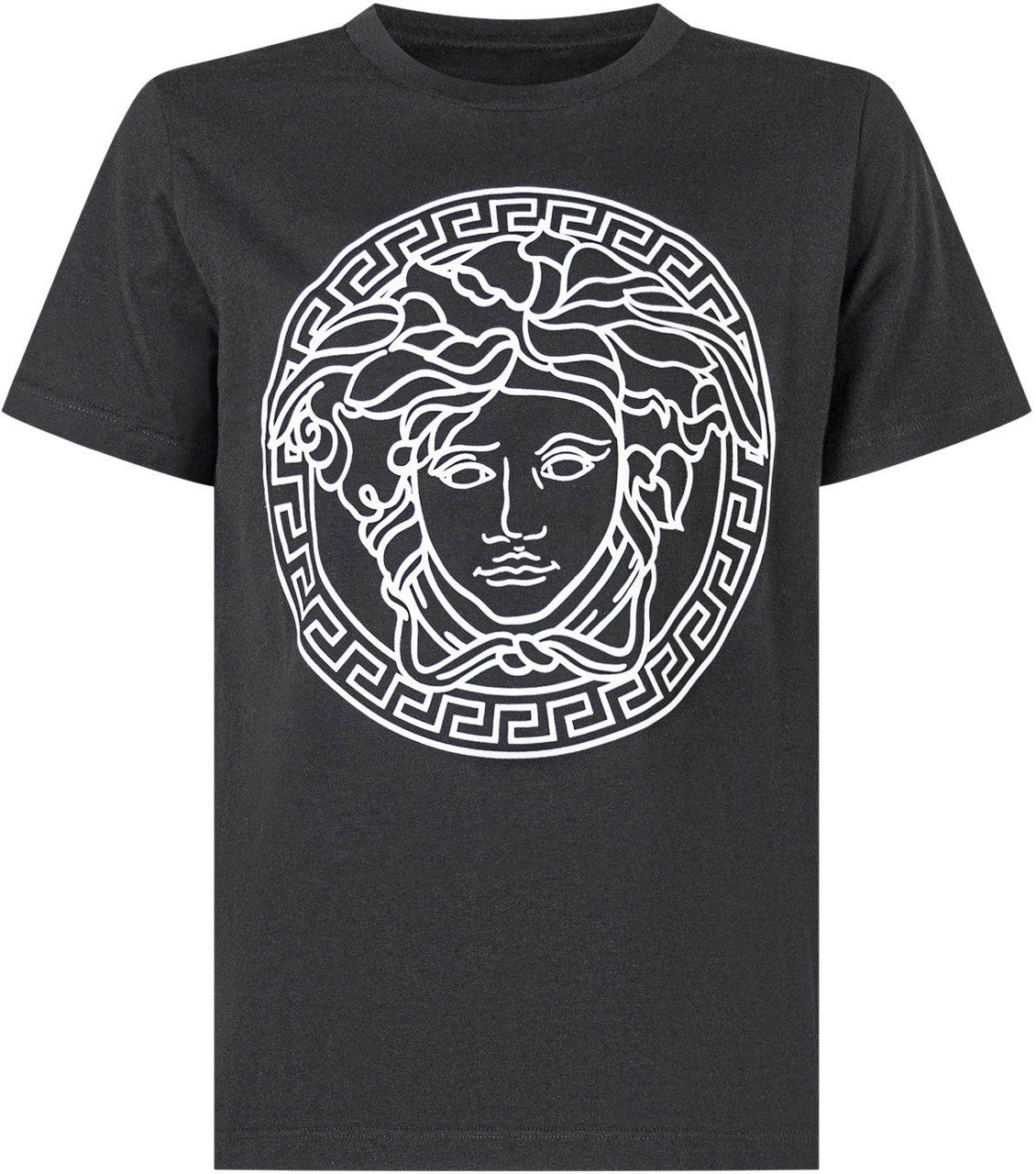 Versace Versace Kids T-Shirt Nera con Maxi Logo Medusa Zwart