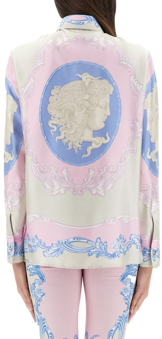 Versace "Cameo" Pastel Print Silk Shirt Divers