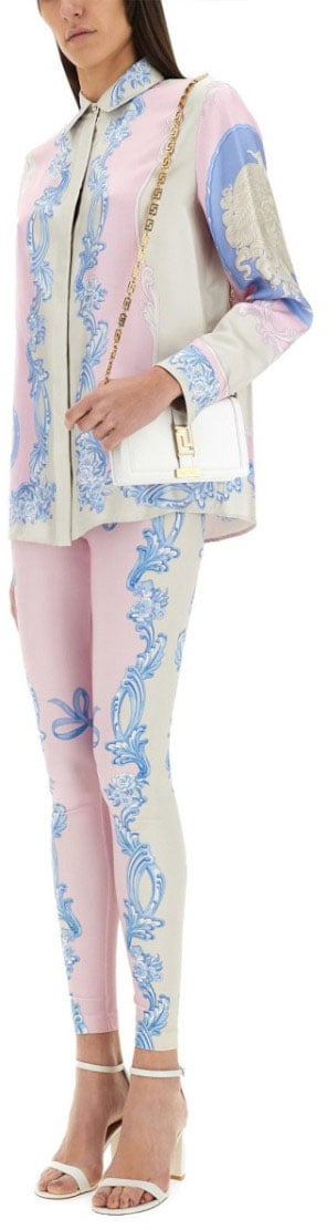 Versace "Cameo" Pastel Print Silk Shirt Divers