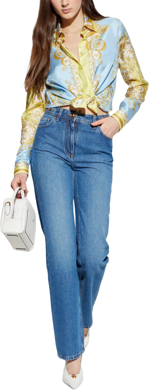 Versace Shirts Light Blue Lichtblauw