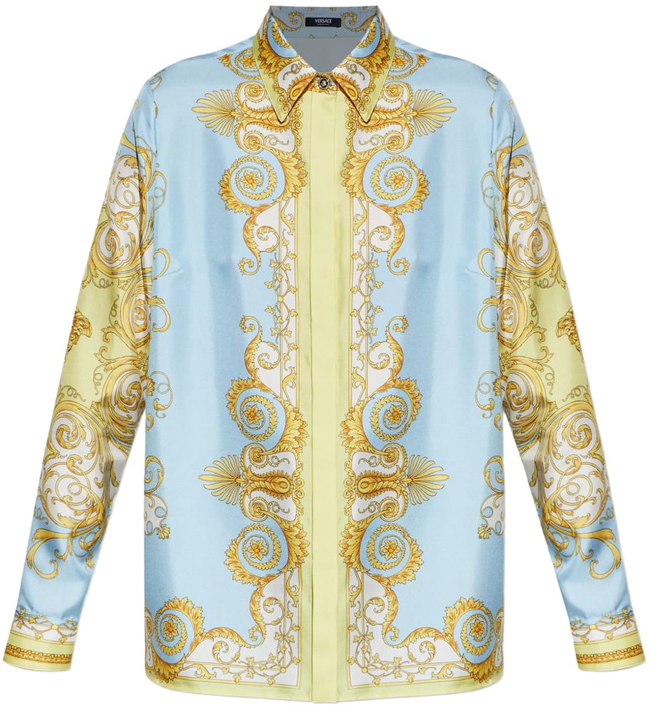 Versace Shirts Clear Blue Blauw