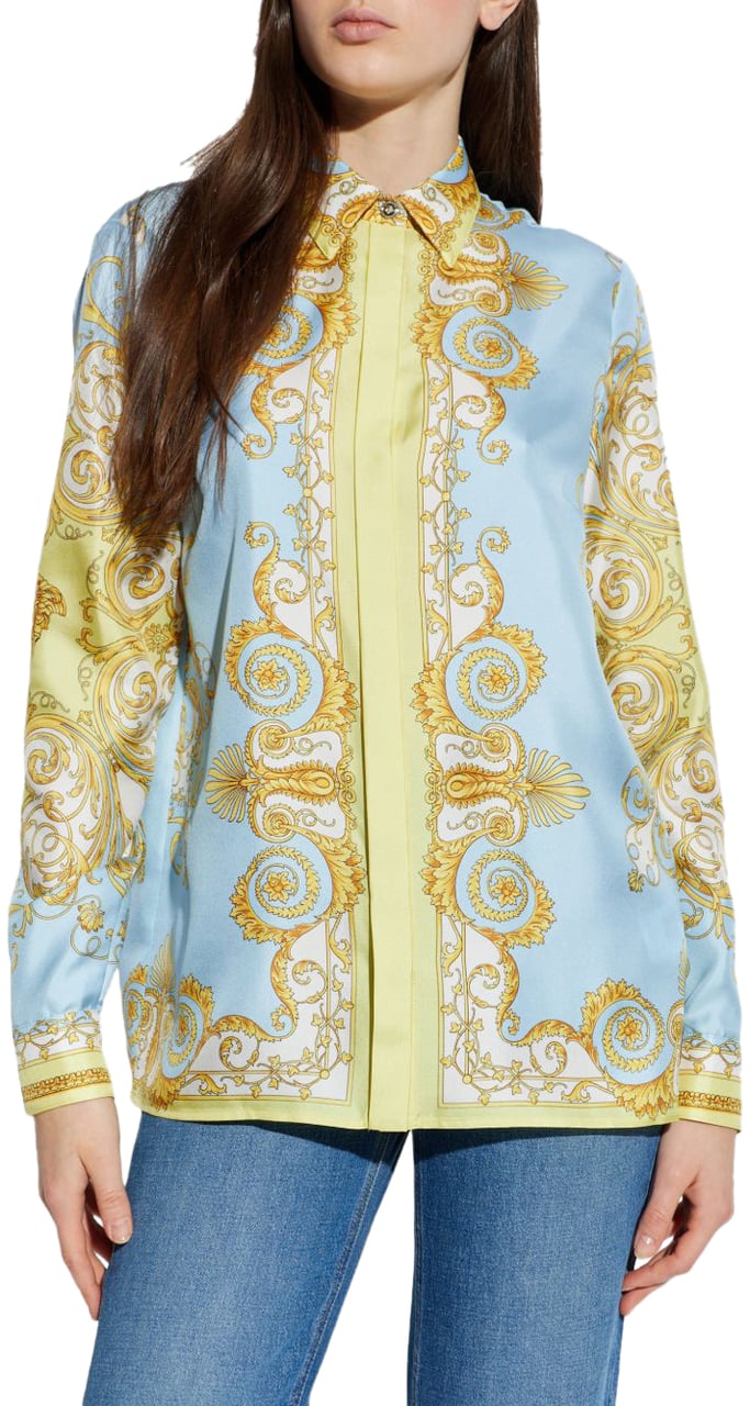 Versace Shirts Light Blue Lichtblauw