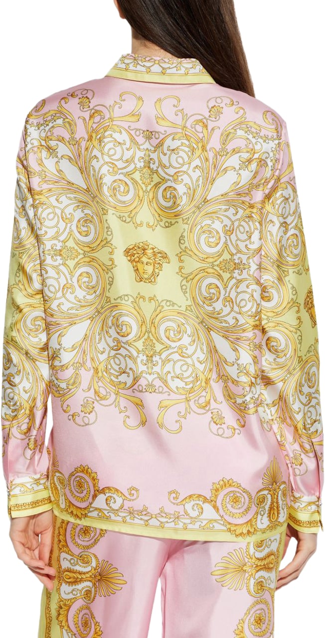 Versace Shirts Pale Yellow/Rose Roze