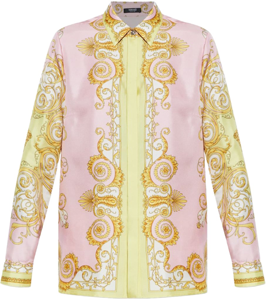 Versace Shirts Pale Yellow/Rose Roze