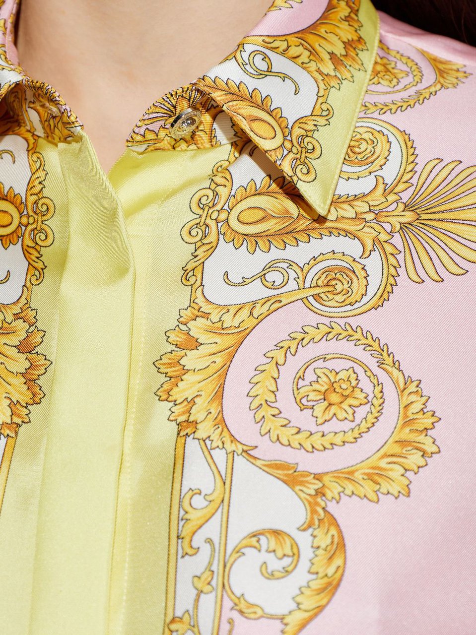 Versace Shirts Pale Yellow/Rose Roze
