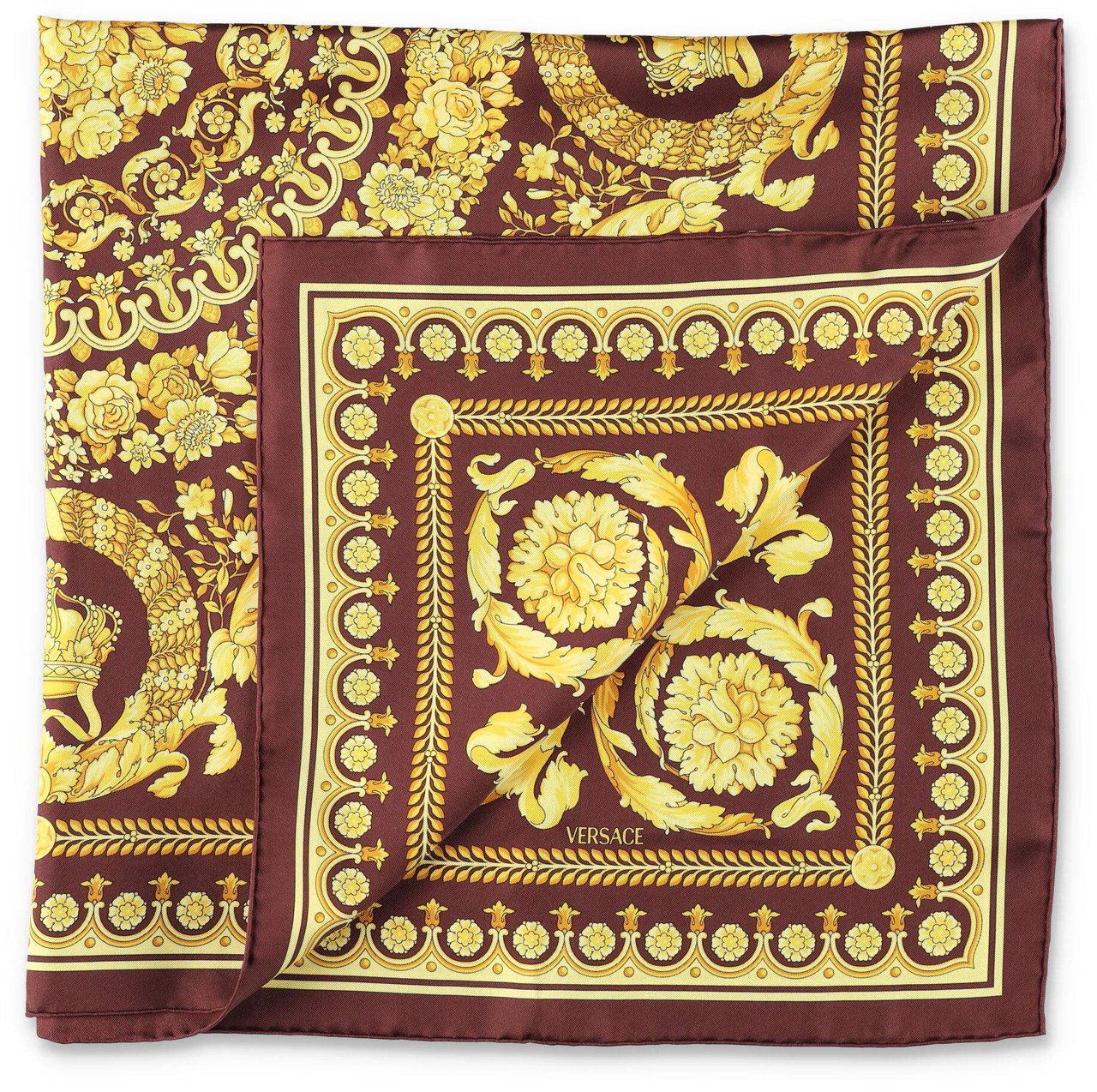 Versace Baroque Foulard Burgundy + Gold Maroon