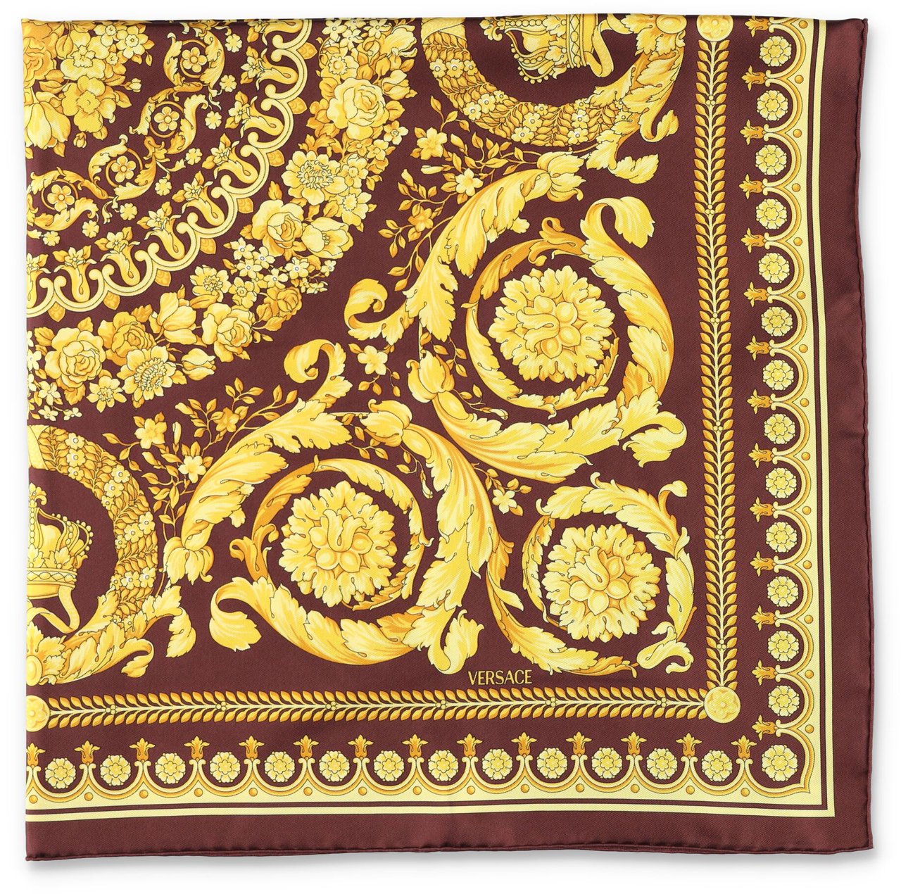 Versace Baroque Foulard Burgundy + Gold Maroon