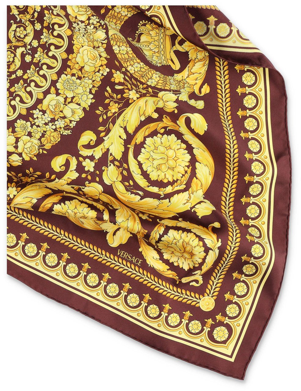 Versace Baroque Foulard Burgundy + Gold Maroon
