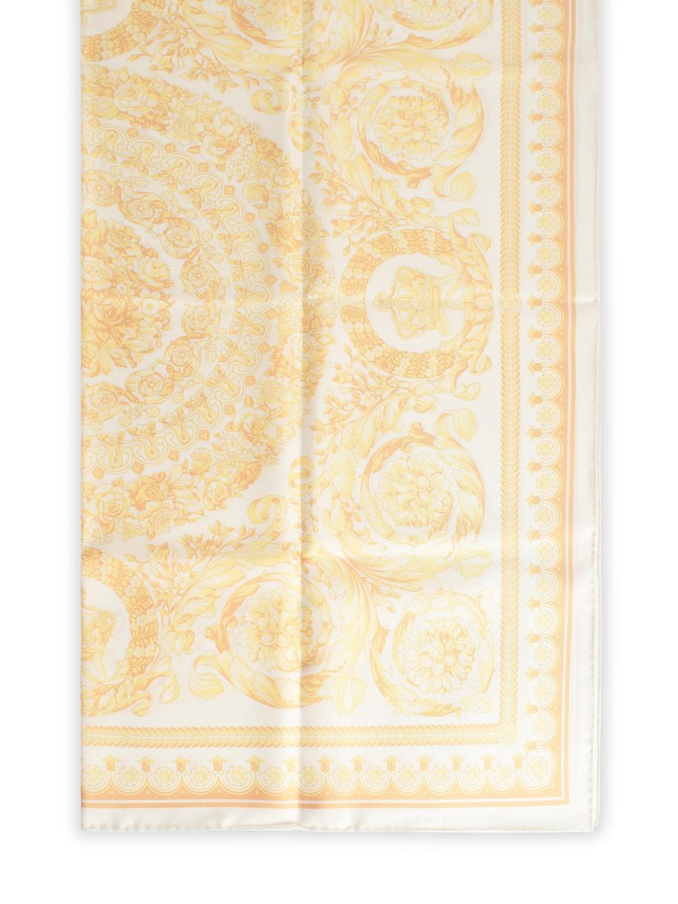 Versace 'Barocco' Large Silk Scarf Neutraal